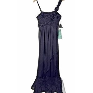 Vintage 90s 00s Y2K City Triangles Chiffon Maxi Dress Gown Prom Bridal 1…